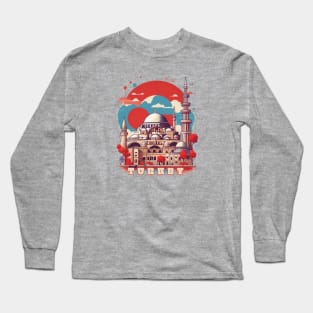 Vintage Travel Turkey Design Long Sleeve T-Shirt